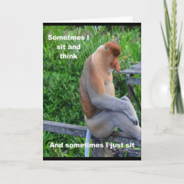 Cartão Macaco Proboscis - Parabéns