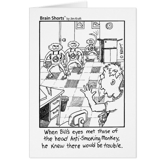 Cartão Macacos anti-fumaça por Jim Kraft (Frente)