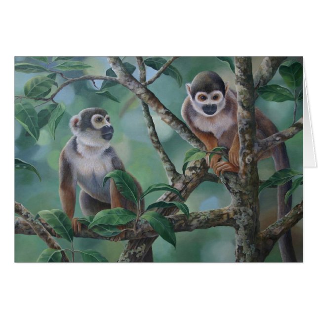 Cartão Macacos de esquilo (Frente Horizontal)