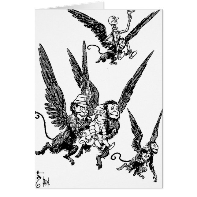 Cartão Macacos do vôo de mágico de Oz (Frente)