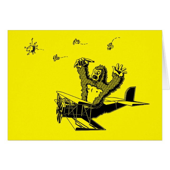 Cartão Macacos Em Aviões (Frente Horizontal)