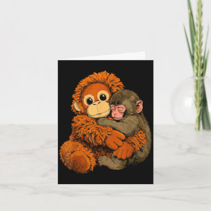 Cartão Macaquinho bate na mamãe macaco brinquedo abraço c