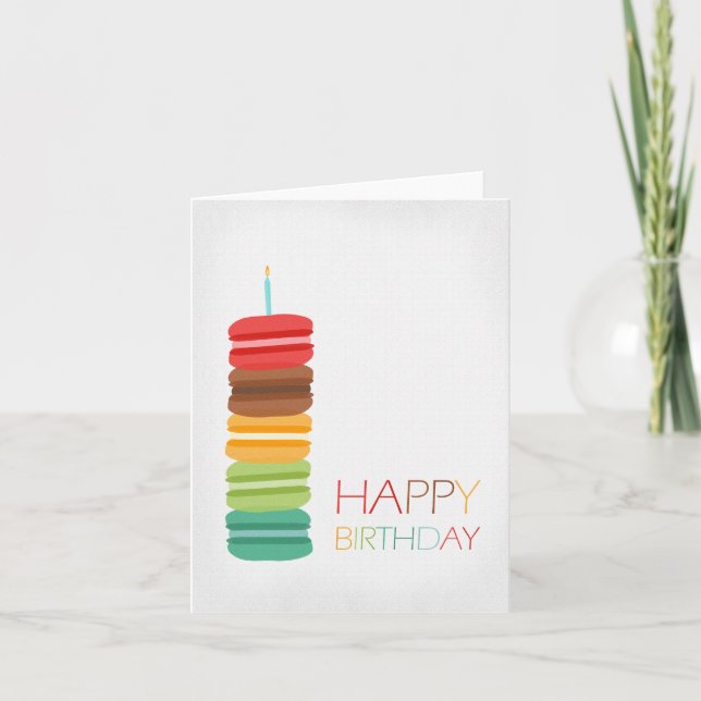 Cartão Macaron Stack Cake - Birthday Card (Frente)