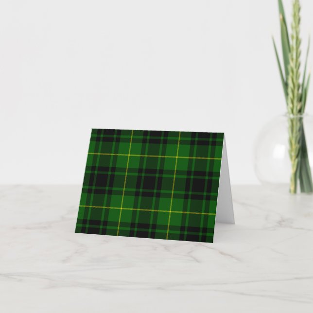 Cartão MacArthur tartan green plaid (Frente)