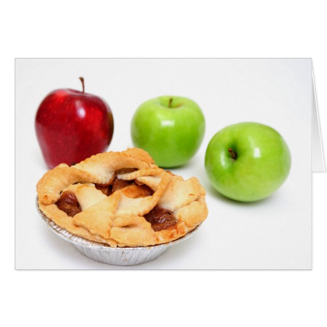 Cartão Maçãs E Pizza De Maçã Para Uma (Frente Horizontal)