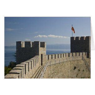 Cartão MACEDÔNIA, Ohrid. Castelo do Car Samoil - Castelo