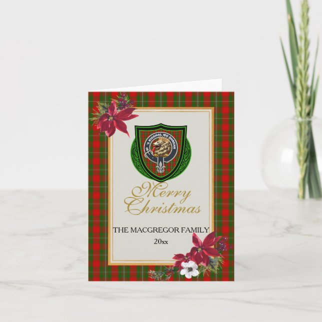 Cartão MacGregor Scottish Clan Tartan & Crest (Frente)