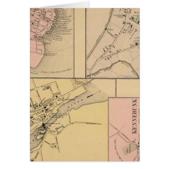 Cartão Machias, Eastport, Alfred, Kennebunk (Frente)