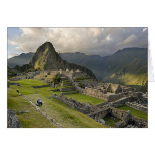 Cartão Machu Picchu, ruínas antigas, mundo da UNESCO