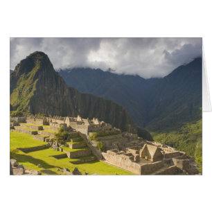 Cartão Machu Picchu, ruínas antigas, patrimônio mundial U