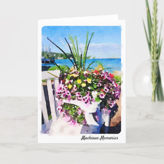 Cartão Mackinac Island Flower Watercolor