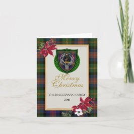 Cartão MacLennan Scottish Clan Tartan & Crest