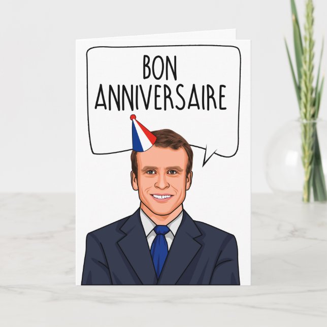 Cartão MACRON: Bon Anniversaire (Frente)