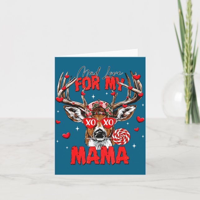 Cartão Mad Retro Love For My Mama Deer Hunting Happy Vale (Frente)