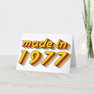 Cartão Made in 1977 (Yellow&Red)