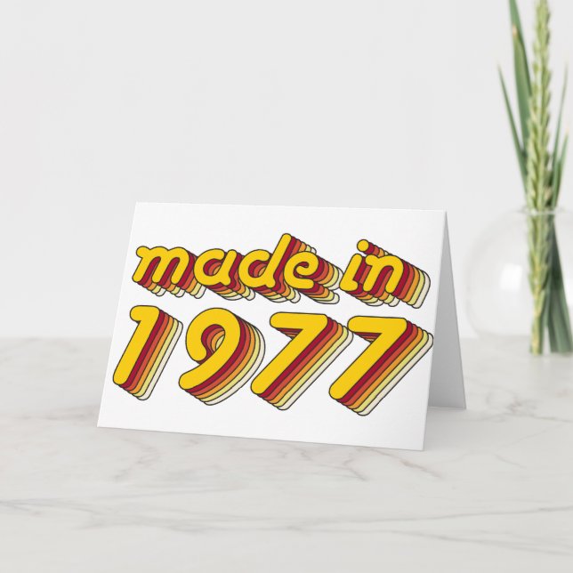 Cartão Made in 1977 (Yellow&Red) (Frente)