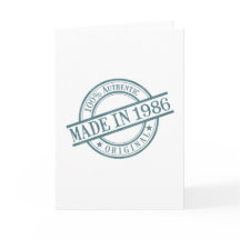 Made in 1986 Circular Stamp Logo Greeting Card