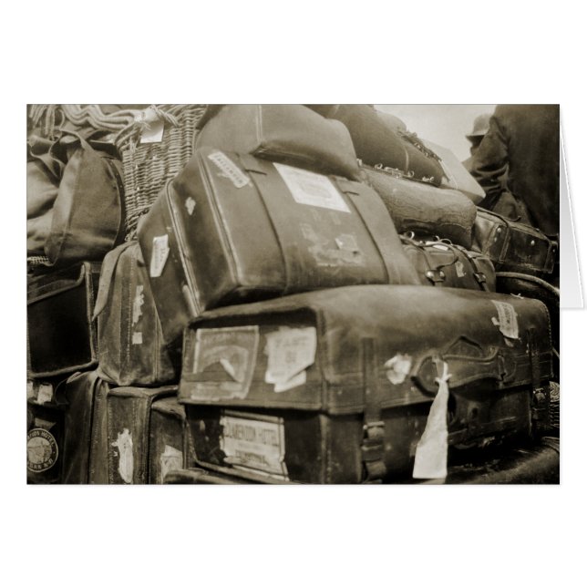 CARTÃO MADEIRA DE EQUIPE DE BAGAGEM VIAGEM 1890 (Frente Horizontal)