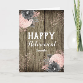 Cartão Madeira e flores de Faux Rustc