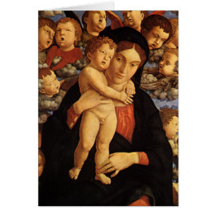 Cartão Madona dos Querubins por Andrea Mantegna