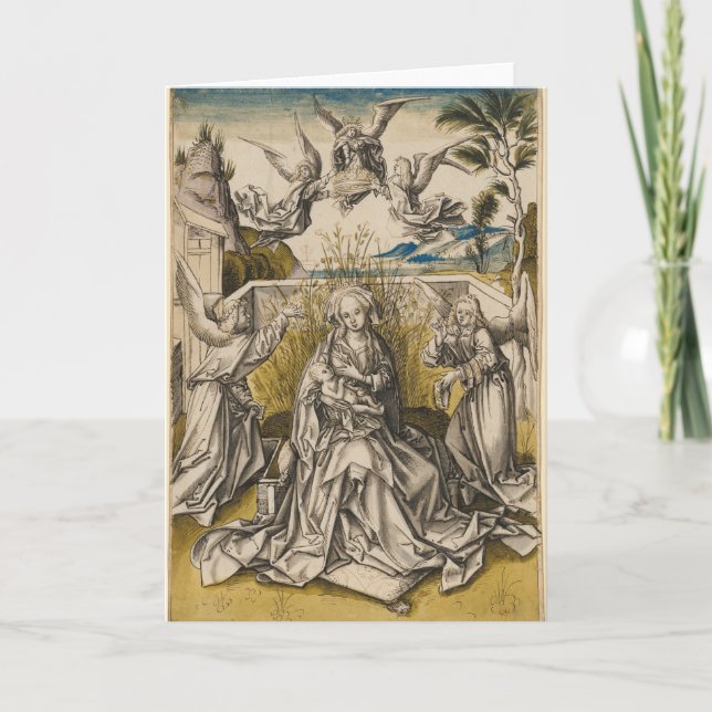 Cartão Madonna and Angels In A Landscape | c.1500 (Frente)