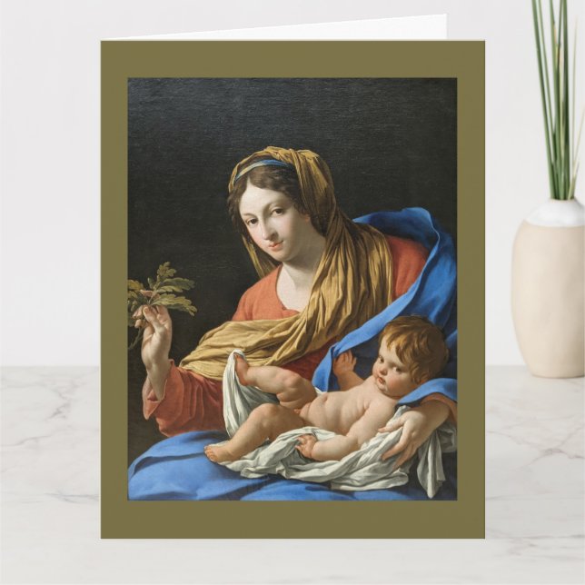 Cartão Madonna and Child Holiday Christmas Card (Frente)