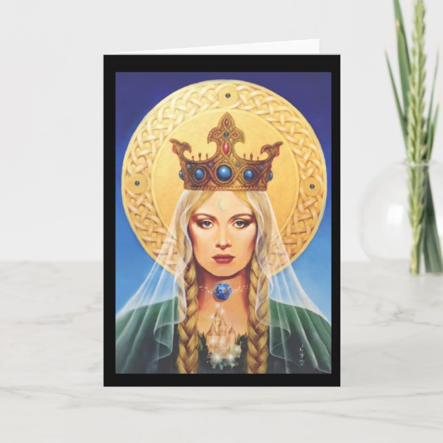 Cartão Madonna Celta por Elizabeth Kyle. (Frente)