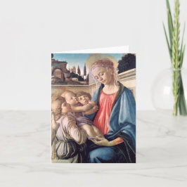 Cartão Madonna & Child Two Angels Botticelli Fine Art