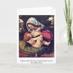 Cartão Madonna com o coxim verde