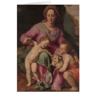 Cartão Madonna & criança com St John o baptista