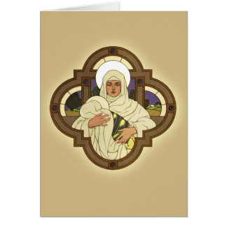 Cartão Madonna e criança