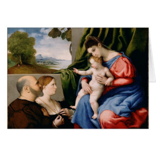 Cartão Madonna e criança com o St John infantil