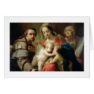 Cartão Madonna e criança com santos John, Anna e Rocco