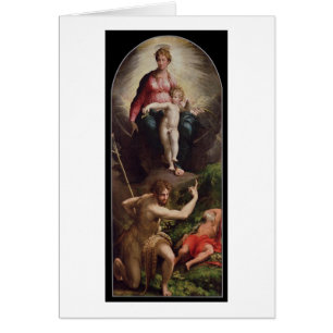 Cartão Madonna e criança com St John e St Jerome, 15