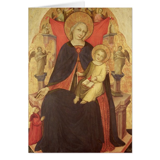 Cartão Madonna e criança Enthroned com Vulciano (Frente)