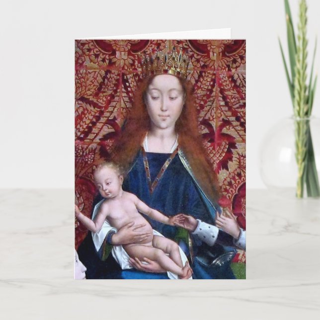 Cartão Madonna e Criança Enthroned (detalhe; M 070 (Frente)