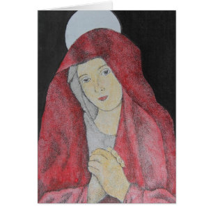 Cartão madonna no vermelho