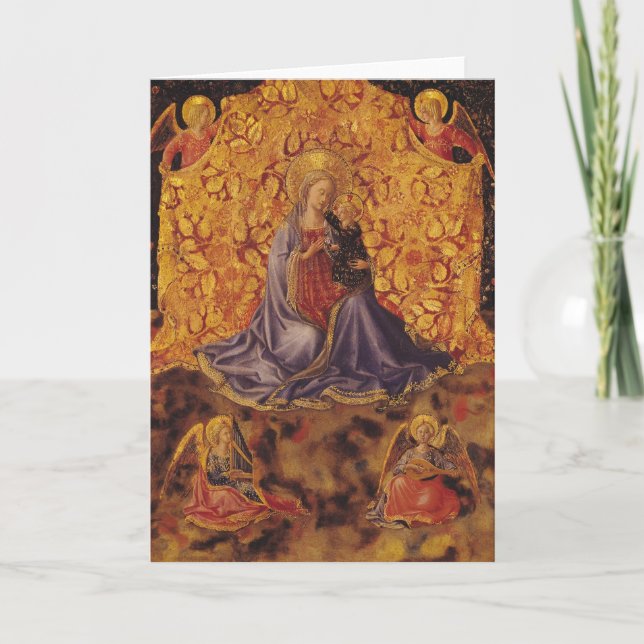 Cartão Madonna of Humility with Christ Child and Angels (Frente)