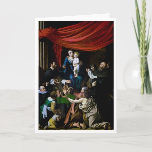 Cartão Madonna of the Rosary, Caravaggio (Frente)