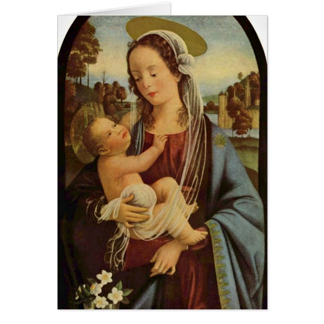 Cartão Madonna por Domenico Ghirlandaio (Frente)