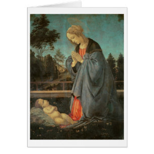 Cartão Madonna que adora a criança, c.1477-80 (óleo em