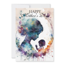 Madre de Aquarela e Arte Silhueta Infantil