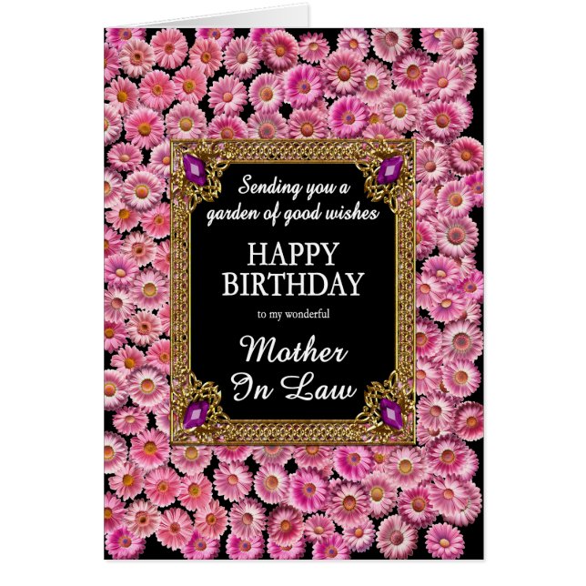 Cartão Madre em Direito Aniversário das Díssias Rosa (Frente)