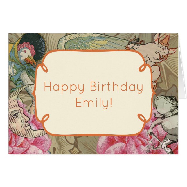 Cartão Madre Goose Enfermeira Rhyme Fairy Tale (Frente Horizontal)