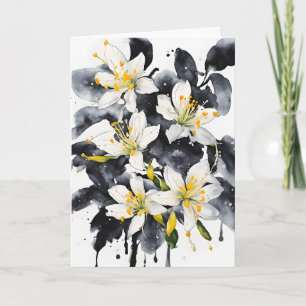 Cartão Madressilva - Flores em aquarela