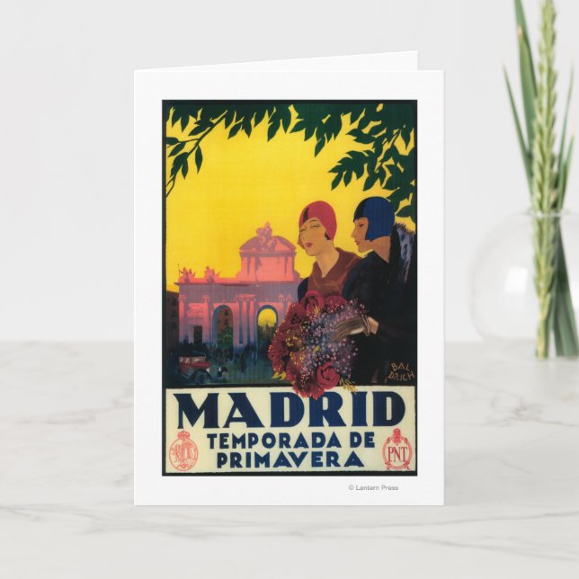 Cartão Madrid in Springtime Travel Promotional Poster (Frente)