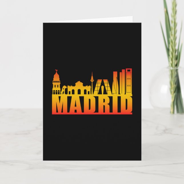 Cartão Madrid Spain City Cityscape Skyline Funny Gift (Frente)