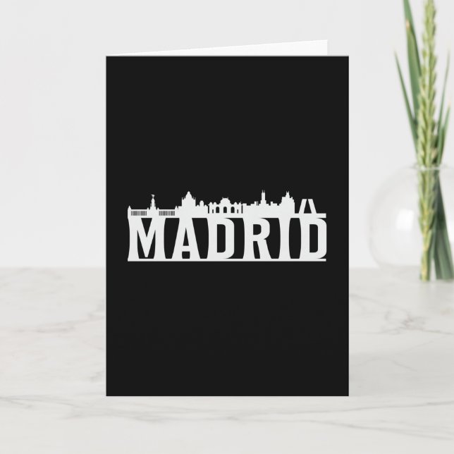 Cartão Madrid Spain City Skyline Cityscape Funny Gift (Frente)