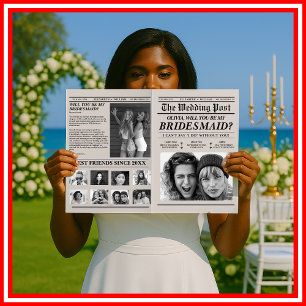 Cartão Madrinha de casamento Exclusiva de Newspaper de Pr