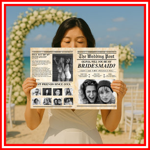 Cartão Madrinha de casamento russa do jornal de proposta 